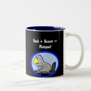 Caneca De Café Em Dois Tons Pato + Castor = Platypus!