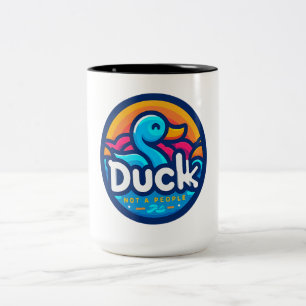 Caneca De Café Em Dois Tons Pato de Ave Água