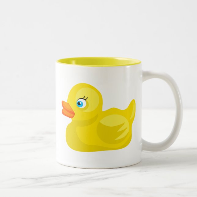 Caneca De Café Em Dois Tons Pato de borracha amarelo (Direita)
