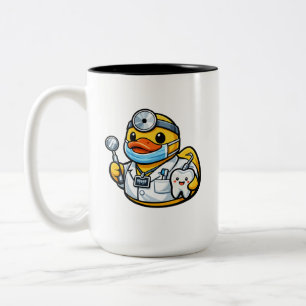 Caneca De Café Em Dois Tons Pato de Borracha Dentista