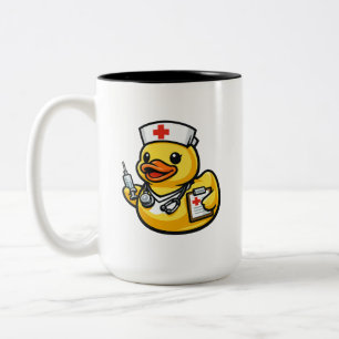 Caneca De Café Em Dois Tons Pato de Borracha Enfermeiro