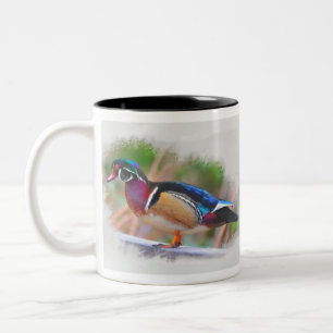 Caneca De Café Em Dois Tons Pato de madeira - macho