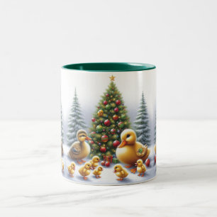 Caneca De Café Em Dois Tons Pato de Natal