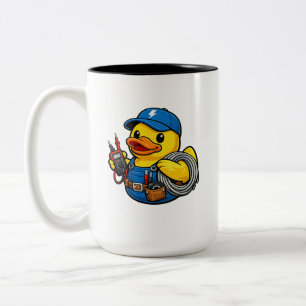 Caneca De Café Em Dois Tons Pato Elétrico Borracha