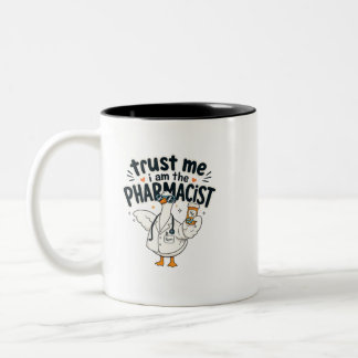 Caneca De Café Em Dois Tons Pato Farmacêutico Legal Design Divertido de Farmác