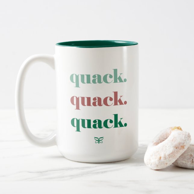Caneca De Café Em Dois Tons Pato Livre Voando Mug (Com Donut)