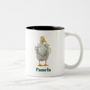 Caneca De Café Em Dois Tons Pato Pato de Natal Branco