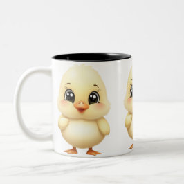 Caneca De Café Em Dois Tons Pato Pequeno e Bonito