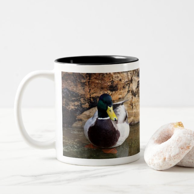 Caneca De Café Em Dois Tons Pato-real-macho (Com Donut)