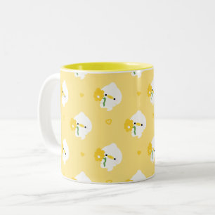 Caneca De Café Em Dois Tons Pato Romântico Fofo