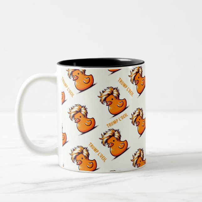 Caneca De Café Em Dois Tons Pato Trump l'oeil (Esquerda)