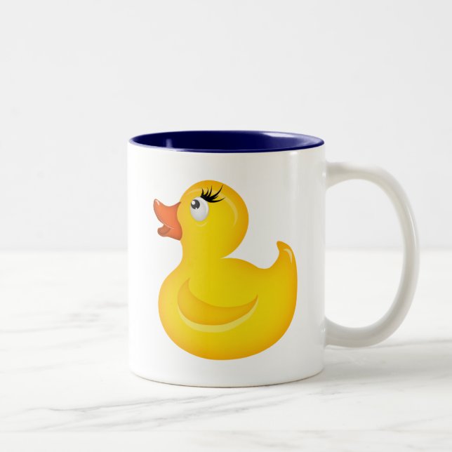Caneca De Café Em Dois Tons Patos de borracha amarela (Direita)
