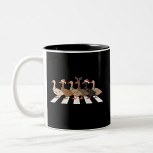 Caneca De Café Em Dois Tons Patos de Natal Animais Divertidos Presente de Xmas
