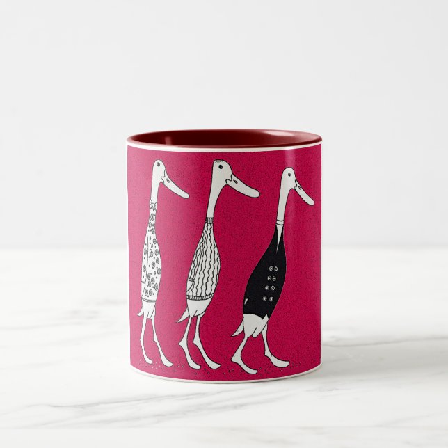 Caneca De Café Em Dois Tons Patos vestidos (Centro)