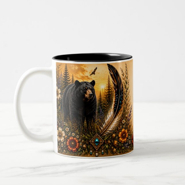 Caneca De Café Em Dois Tons Patrimônio Indígena Urso Negro (Esquerda)