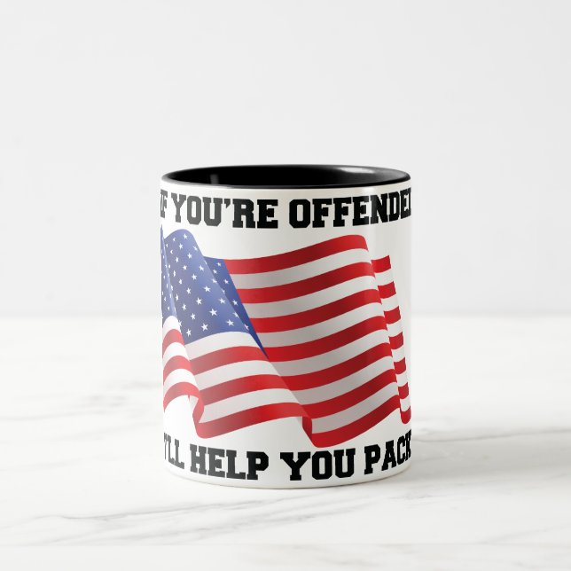 Caneca De Café Em Dois Tons patriota americano (Centro)