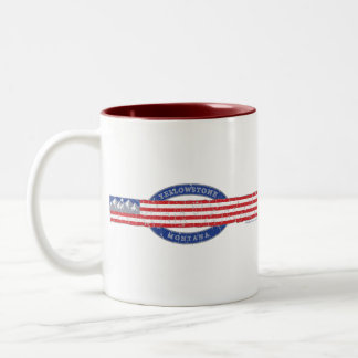 Caneca De Café Em Dois Tons Patriotic Yellowstone Montana