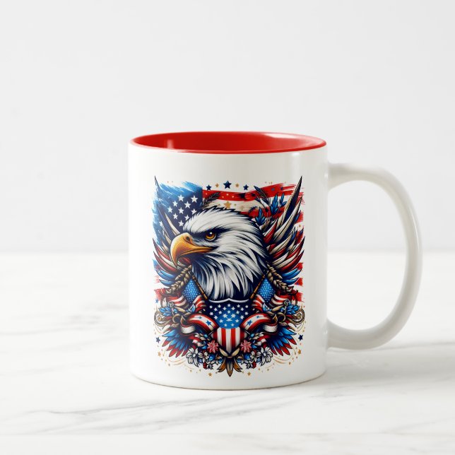 Caneca De Café Em Dois Tons Patriótico (Direita)