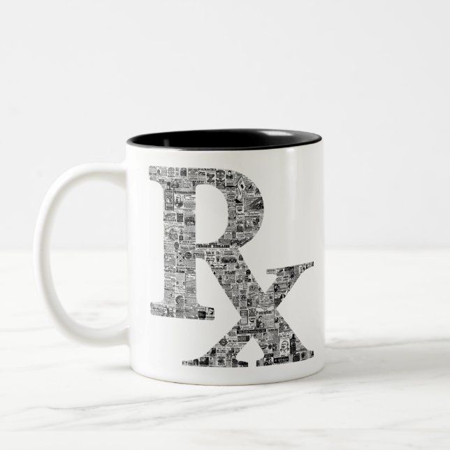 Caneca De Café Em Dois Tons Patrocário Rx Farmacêutico Único (Esquerda)