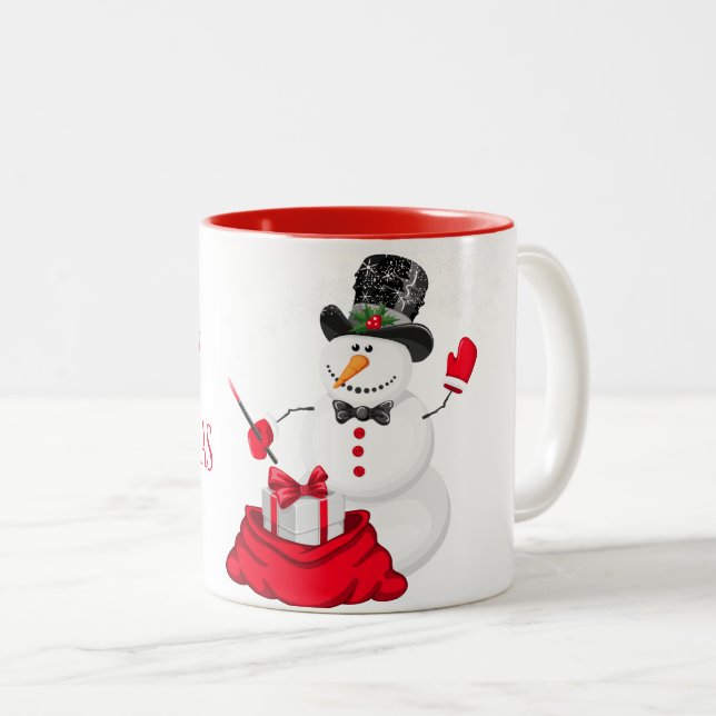 Caneca De Café Em Dois Tons Pau de Natal (Frente Esquerda)