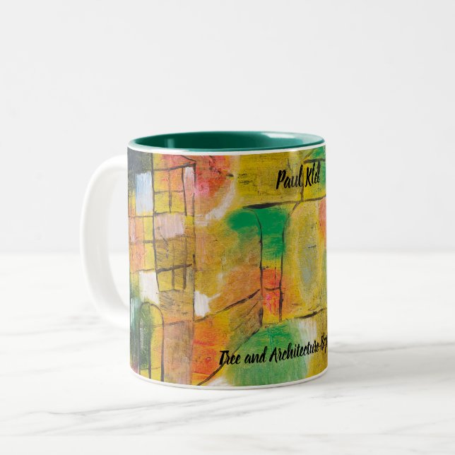 Caneca De Café Em Dois Tons Paul Klee Tree e Ritmos de Arquitetura (Frente Esquerda)