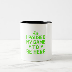Caneca De Café Em Dois Tons Pausei Meu Jogo Arte Neon Pixel
