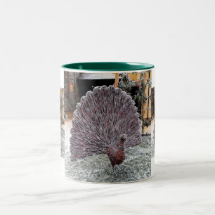 Caneca De Café Em Dois Tons Pavão de wickerwork congelado