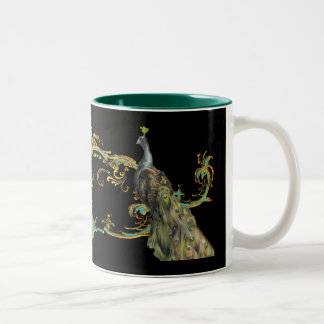 Caneca De Café Em Dois Tons Pavock e Dourado Filigree