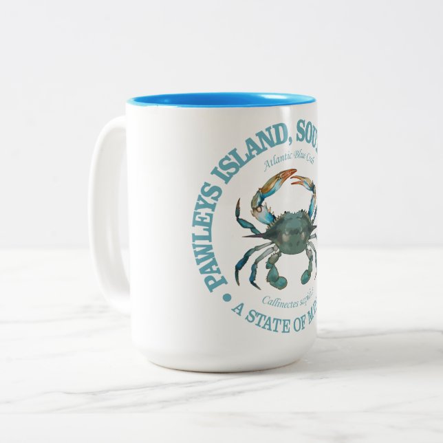 Caneca De Café Em Dois Tons Pawleys Island (blue crab) (Frente Esquerda)