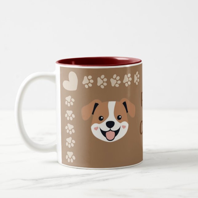 Caneca De Café Em Dois Tons Paws for Coffee Two-Tone Coffee Mug (Esquerda)