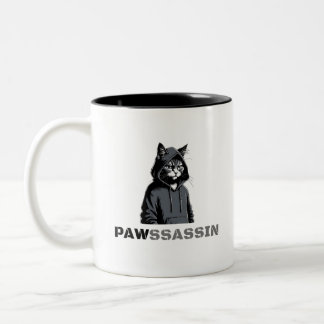 Caneca De Café Em Dois Tons PAWSSASSIN - Hood Cat Coffee Mug