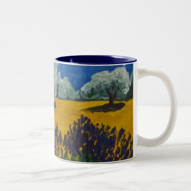 Caneca De Café Em Dois Tons Paysage Provençal (Direita)