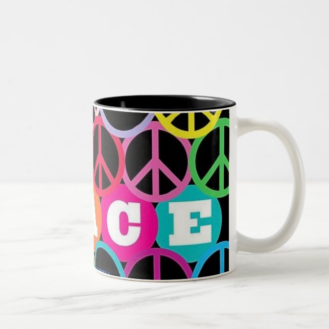 Caneca De Café Em Dois Tons paz (Direita)