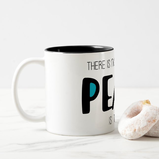 Caneca De Café Em Dois Tons Paz 2 (Com Donut)