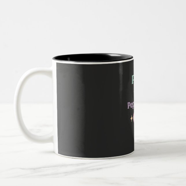 Caneca De Café Em Dois Tons Paz, Amor e Hortelã (Esquerda)