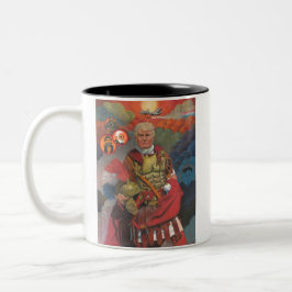 Caneca De Café Em Dois Tons Paz através da ilustração da força2