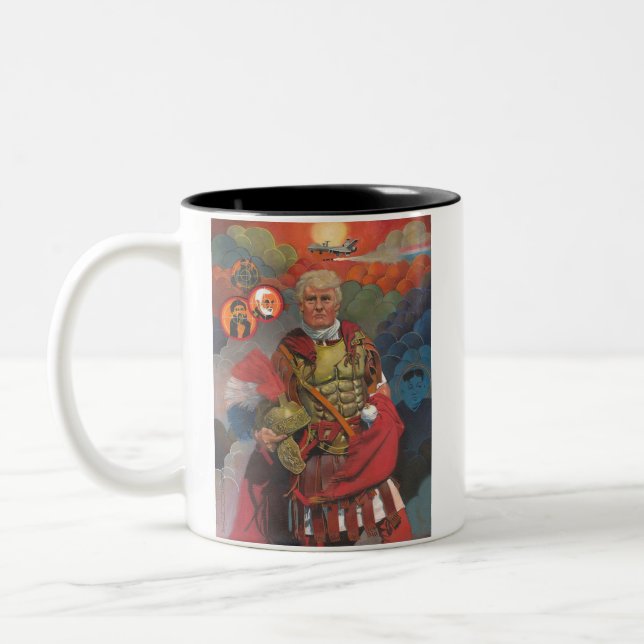 Caneca De Café Em Dois Tons Paz através da ilustração da força2 (Esquerda)