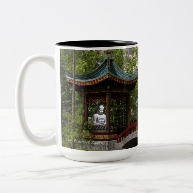Caneca De Café Em Dois Tons Paz de dentro de, citações de Buddha (Esquerda)