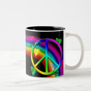 Caneca De Café Em Dois Tons Paz e Amor Mug