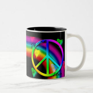 Caneca De Café Em Dois Tons Paz e Amor Mug