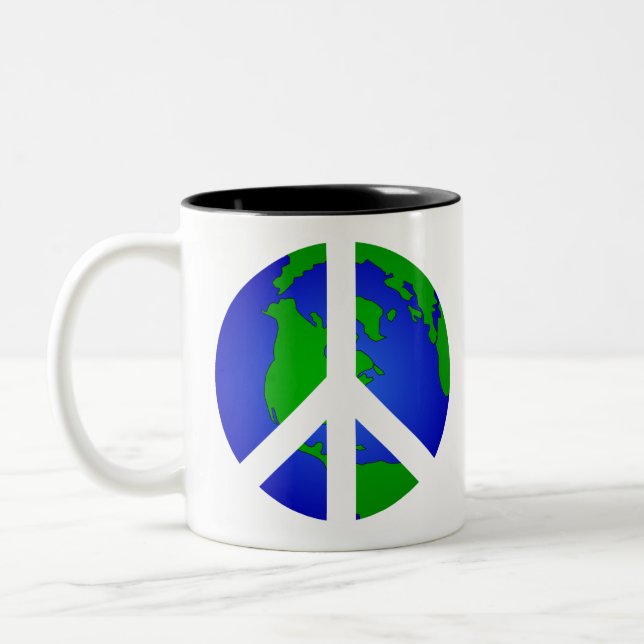 Caneca De Café Em Dois Tons Paz e paz (Esquerda)