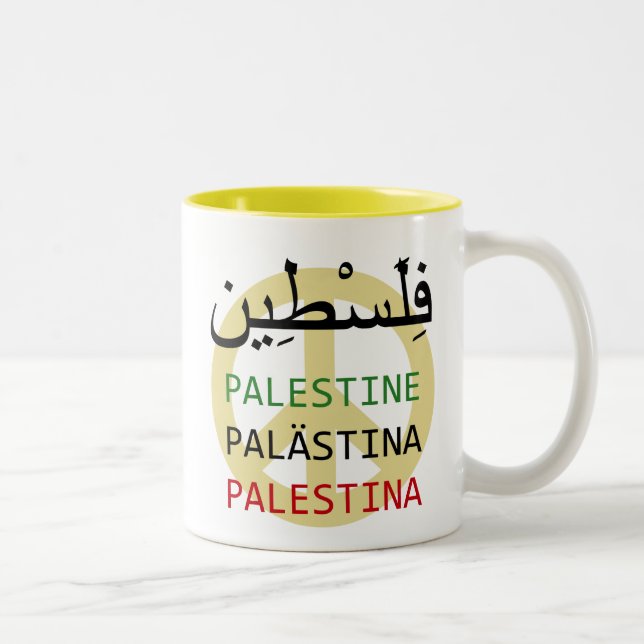 Caneca De Café Em Dois Tons Paz em Palestina (Direita)