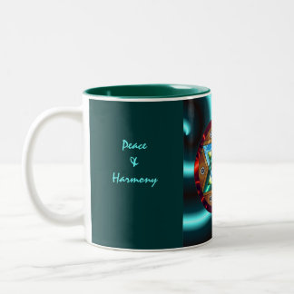 Caneca De Café Em Dois Tons Paz &Harmony, Cin…