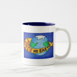 Caneca De Café Em Dois Tons PAZ na terra