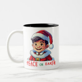 Caneca De Café Em Dois Tons Paz no Menino da Terra