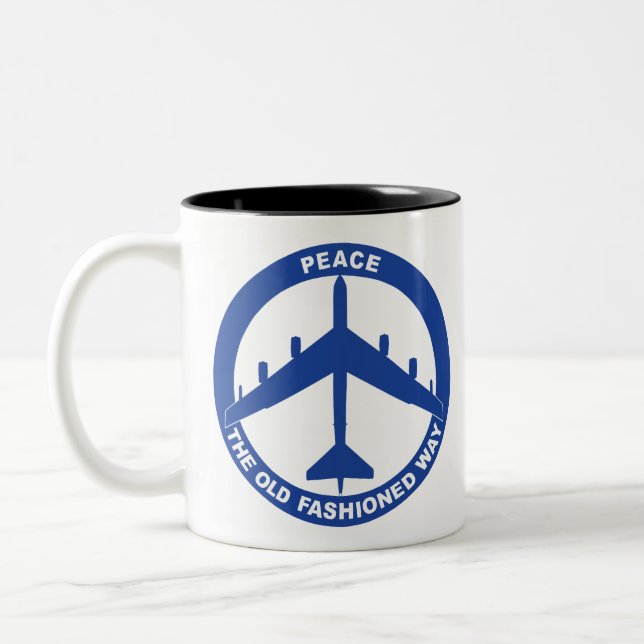 Caneca De Café Em Dois Tons Paz O Velho Caminho Movido - Azul B-52G (Esquerda)