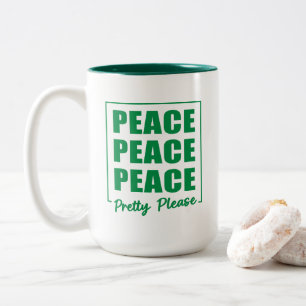 Caneca De Café Em Dois Tons Paz Paz Paz Por Favor