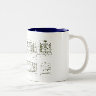 Caneca De Café Em Dois Tons PC Blueprint Mug - Fundo Branco