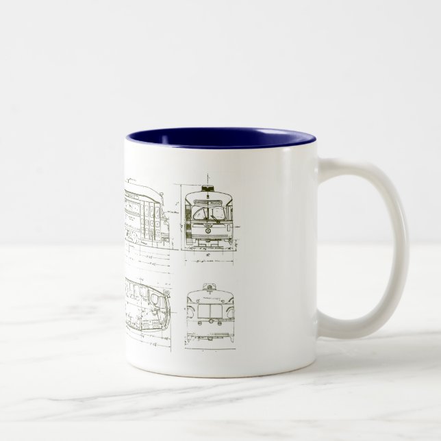 Caneca De Café Em Dois Tons PC Blueprint Mug - Fundo Branco (Direita)