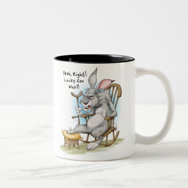 Caneca De Café Em Dois Tons Pé de coelhos afortunado (Direita)
